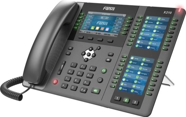 Fanvil X210 V2, IP-telefon, Sort, Kablet håndsett, Bord/Vegg, 20 linjer, 2000 oppføringer