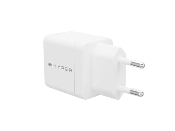 HyperJuice - Strømadapter - GaN - 35 watt - QC 3.0, Power Delivery 3.0 + PPS - 2 utgangskontakter (USB-C) - hvit - Europa