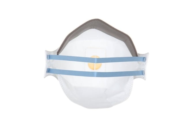 3M 9322+, Flatfoldet, FFP2, Hvit, Monoton, Aluminium, Polypropylen (PP), Polyuretan (PU), En Størrelse