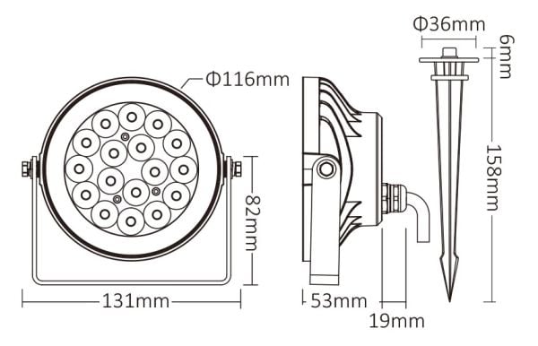 Synergy 21 LED havelampe 9W RGBWW med fjernkontroll og WLAN IP65 Zigbee 30/24 GHz Milight/Miboxer