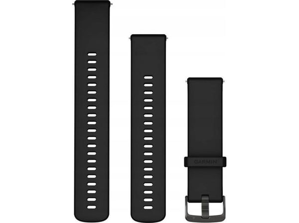 Garmin - Bånd for smart armbåndsur - 22 mm, hurtigfrigjøring - svart, skifergrå - for Forerunner 255, 255 Music, 265; Venu 2, 3; vívoactive 4