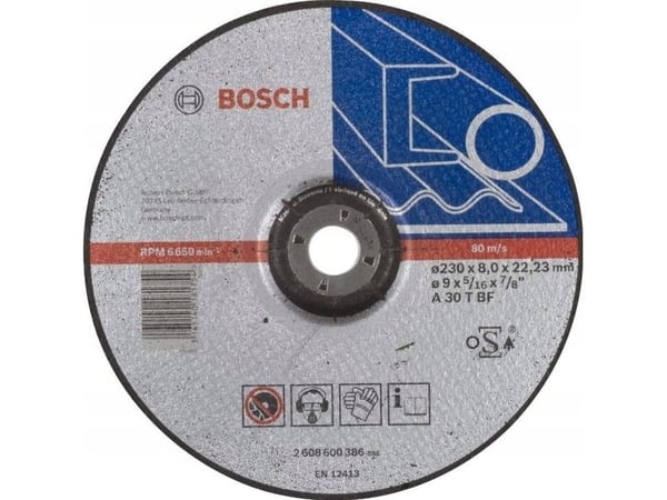 Bosch slipeplate krummet for metall A 30 T BF 230 mm 22,23 mm 8 mm Expert for Metal