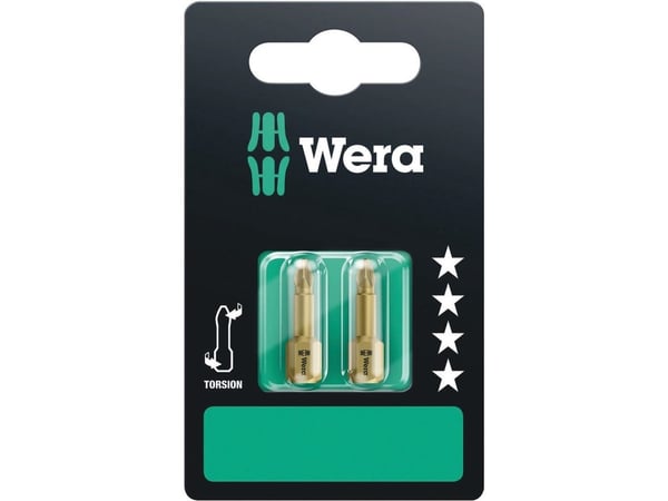 Wera 855/1 TH SB, 2 stykker, Pozidriv, 855/1 TH PZ 2 x PZ 1x25, 6 cm, 13 g, 25,4 / 4 mm (1 / 4")