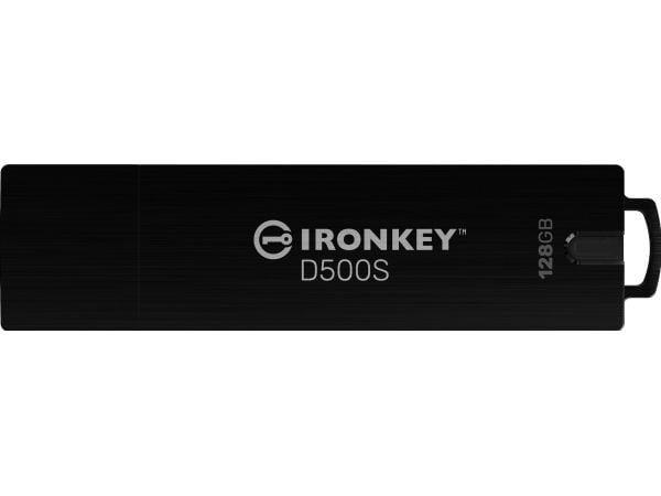 Kingston Technology IronKey D500S, 128 GB, USB A-tyyppi, 3.2 Gen 1 (3.1 Gen 1), 260 MB/s, Suojus, Musta