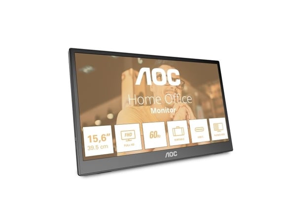 AOC 16T3EA, 39,6 cm (15.6"), 1920 x 1080 piksler, Full HD, 16:9, 4 ms, 16,7 millioner farger