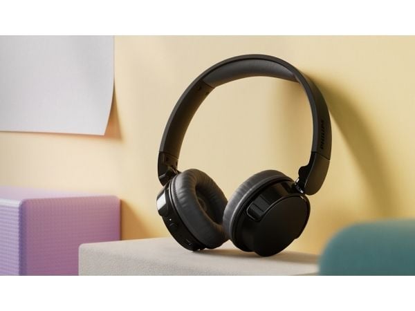Philips TAH3209BK - Hodetelefoner med mikrofon - over-øret-montering - Bluetooth - trådløs - svart