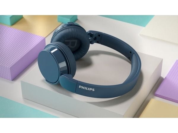 Philips TAH4209BL - Hodetelefoner med mikrofon - over-øret-montering - Bluetooth - trådløs - blå