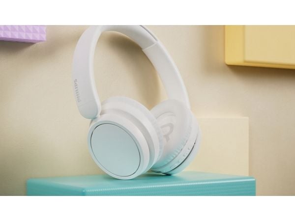 Philips TAH5209WT - Hodetelefoner med mikrofon - over-øret-montering - Bluetooth - trådløs - hvit