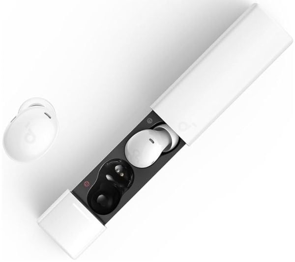 Soundcore A30i - True wireless-hodetelefoner med mikrofon - i øret - Bluetooth - aktiv støydemping - hvit