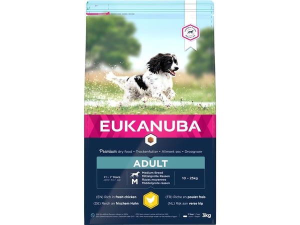 Eukanuba ADULT, Voksen, Kylling, 3 kg