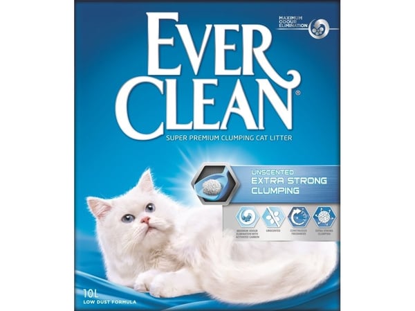 „EverClean“ ekstra sterkt klumpende, luktfritt kattegrus 10 l (4301)