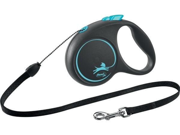 Flexi FLEXI Kelautuva hihna Black Design S, 5 m kaapeli, sininen väri