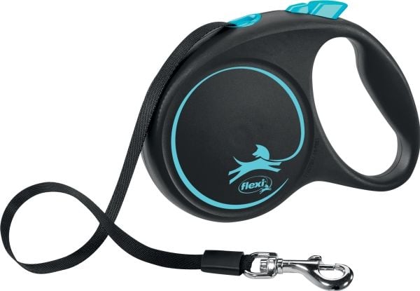 Flexi Automatisk snor Black Design M 5 m, Blå