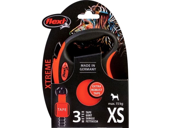 flexi Xtreme line, band, XS: 3m < 15 kg, orange