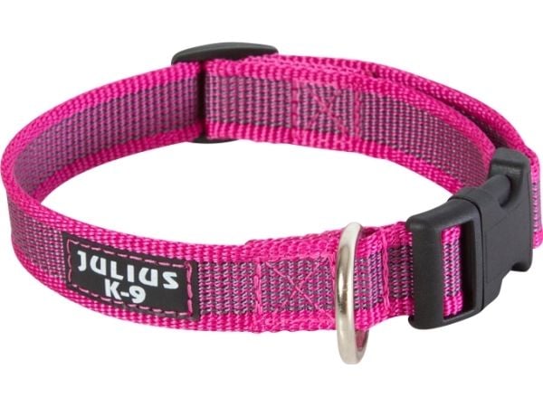 Julius-K9 K9 C&G Halsbånd, pink/grå, 25mm/39-65cm