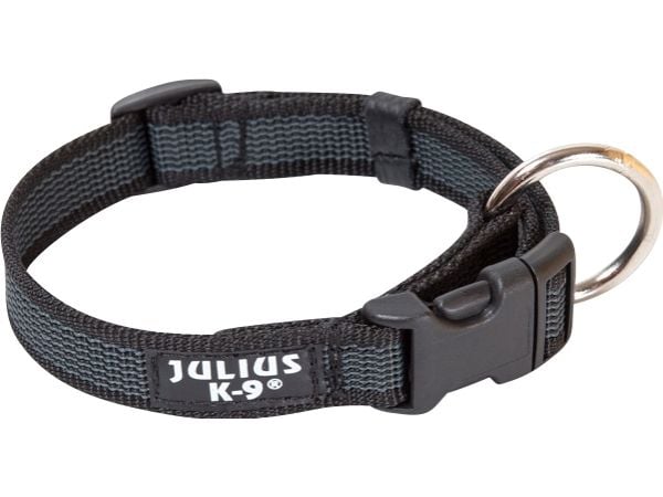 Julius-K9 K9 C&G Halsbånd, sort/grå, 25mm/39-65 cm