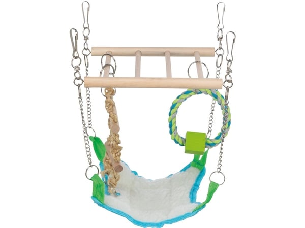 TRIXIE 6298, Bridge/Hammock, Hamster, Brun, Grønn, Hvit, Fuskepels, Nylon, Tre, 170 mm, 150 mm