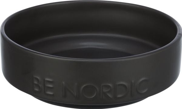 Trixie BE NORDIC bowl, ceramic/rubber, 0.5 l/ø 16 cm, black