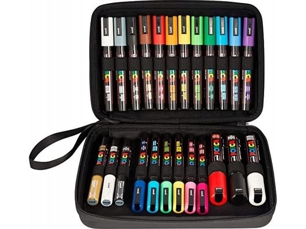 POSCA presentförpackning, 24 st. olika färger och linjebredder