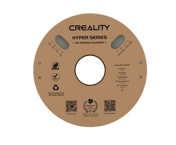 Creality 3D 3301010335. Trykkmateriale: Polyactic acid (PLA), Trykkfarger: Hvit, Merkekompatibilitet: Creality 3D. Vekt: 1 kg, diameter: 1,75 mm. A...