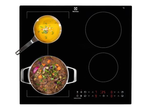 Electrolux SÉRIE 700 LIV6343 - Induksjonskomfyrtopp - 4 plater - Nisje - bredde: 56 cm - dybde: 49 cm - med avfaset front - svart