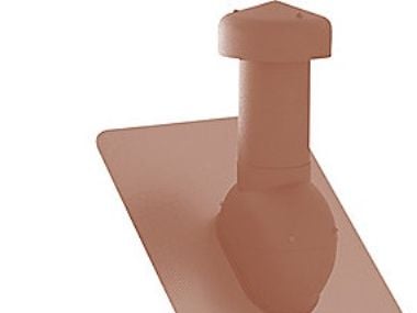 Ventilationshætte Ø160 - Flex smig 10-48gr teglrød m/rød Fast Flash m/ kondensindsats