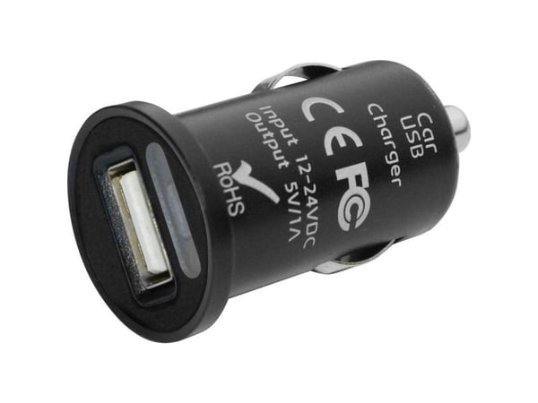 Eufab mini USB-ladeadapter, tillatt belastningsstrøm maks 1 A, passer til universell 12 V til 5 V og 24 V til 5 V