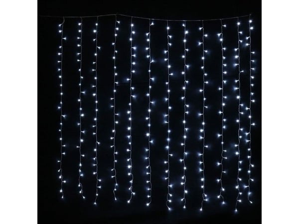 Juledekorasjon CHRISTMAS_TO GARL CURT 400LED 4X3M WA W IP44 SNOWF F