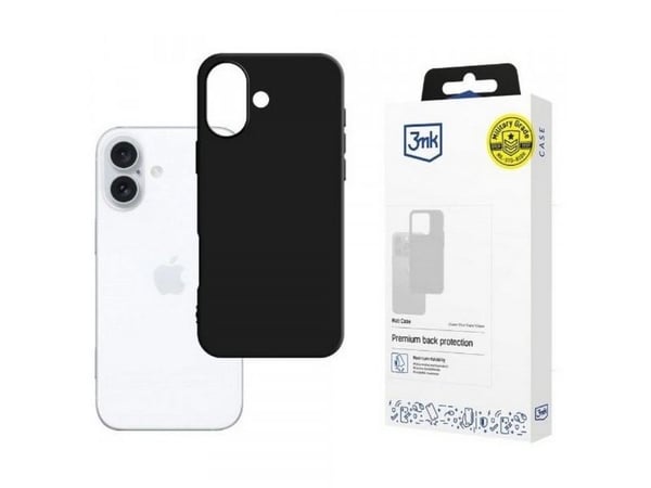 3MK Matt Case, Suojus, Apple, iPhone 16, 15,5 cm (6.1"), musta