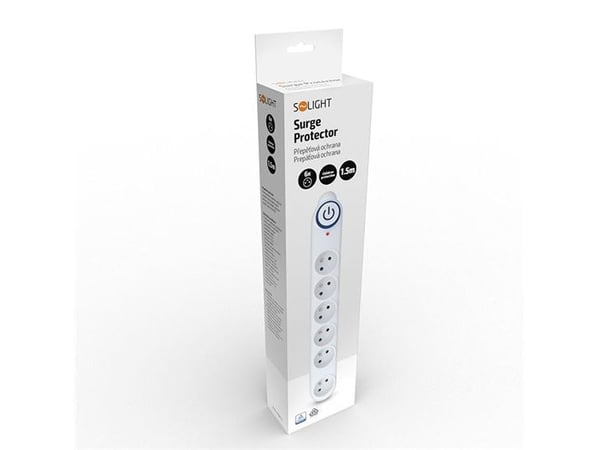 Solight PO62, 150 J, 6 AC-utganger, Type E, 230 V, 10 A, 4500 A