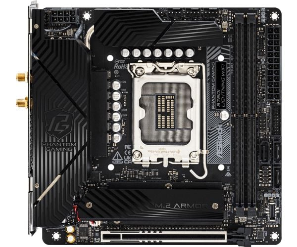 ASRock Phantom Gaming B760I LIGHTNING WIFI - Hovedkort - mini-ITX - LGA1700-sokkel - B760 Chipset - USB 3.2 Gen 1, USB 3.2 Gen 2, USB-C 3.2 Gen 1, ...