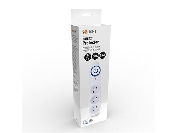 Solight PO39, 150 J, 3 AC-utganger, Type E, 230 V, 10 A, 4500 A