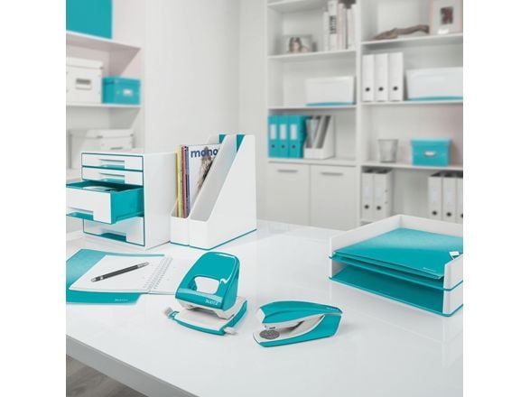 Hæftetang Leitz WOW isblå metallic