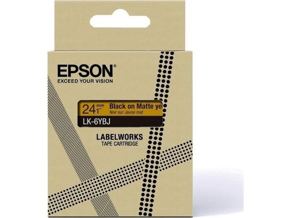 Epson C53S672076, Musta keltaisella, Epson, LK-6YBJ, 2,4 cm