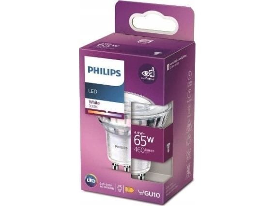 Philips Spotti, 4,9 W, 65 W, GU10, 460 lm, 15000 h, Valkoinen