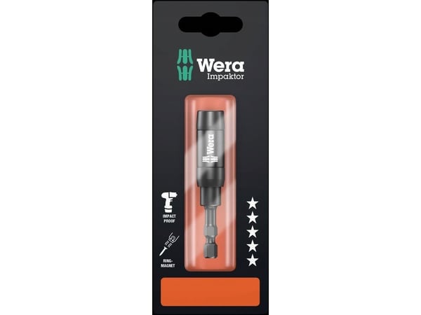 897/4 IMP R Impaktor holder med ringmagnet og låsering, 1/4 tomme x 75 mm Wera 897/4 Imp R (05073990001)