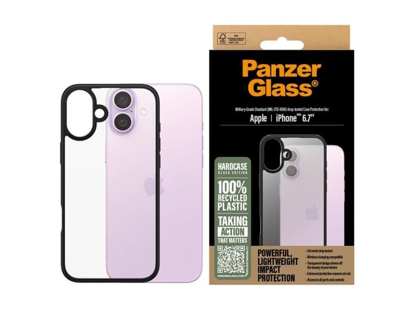 PanzerGlass ® HardCase Transparent iPhone 16 Plus, Suojus, Apple, Apple - iPhone 16 Plus, Läpinäkyvä