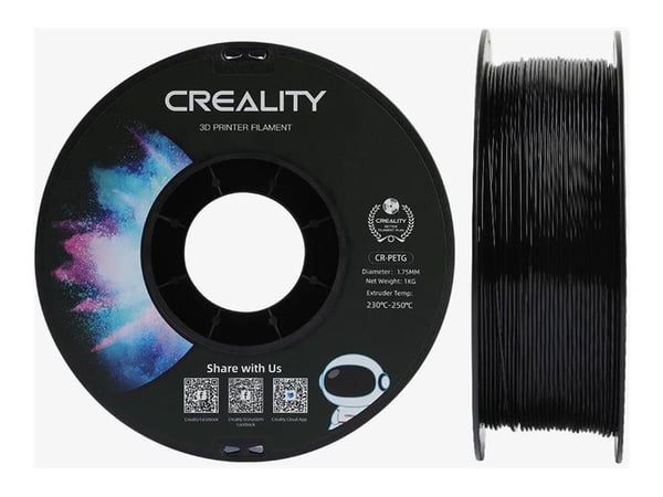 Creality 3D 3301030035. Trykkmateriale: Polyetylentereftalatglykol (PETG), Trykkfarger: Svart, Merkekompatibilitet: Creality 3D. Vekt: 1 kg, diamet...