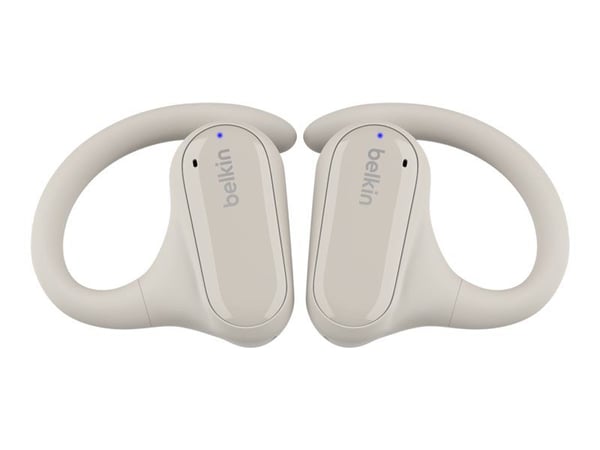 Belkin SoundForm ClearFit - True wireless-hodetelefoner med mikrofon - åpent øre - over-øret-montering - Bluetooth - sand