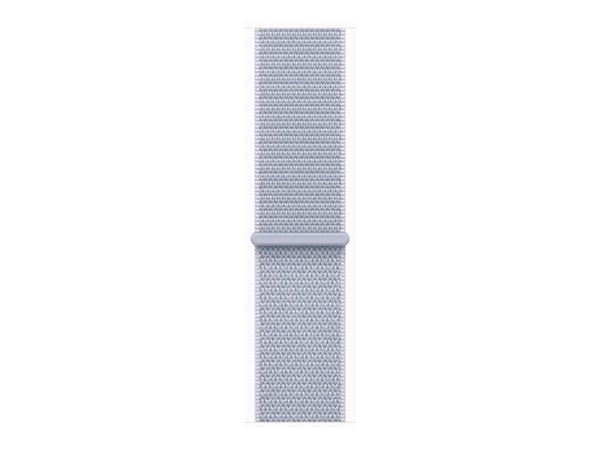 Apple Watch Series 10 (GPS + Cellular) - 46 mm - sølvaluminium - smartklokke med sportssløyfe - myk dobbeltlagsnylon - blå sky - håndleddstørrelse:...