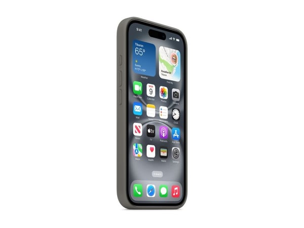 Apple - Baksidedeksel for mobiltelefon - MagSafe-samsvar - silikon - steingrå - for iPhone 16