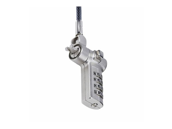 StarTech.com UNIVCS-LAPTOP-LOCK, 2 m, Kensington, nano, Noble, kiila, yhdistelmälukko, hiiliteräs, muovi, musta, hopea