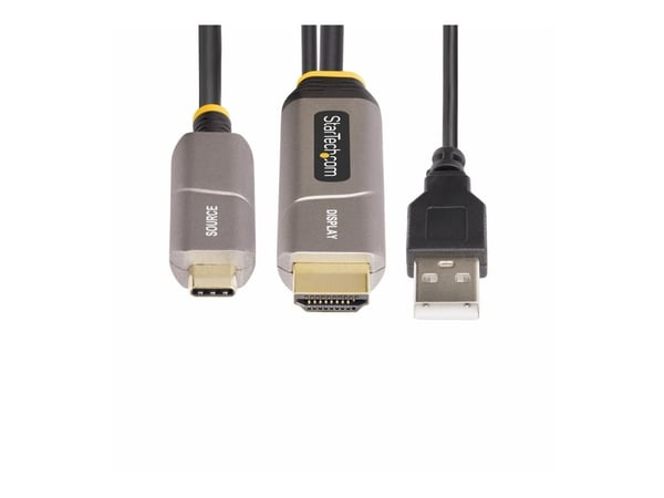 StarTech.com 146B-USBC-HDMI4K-AOC, 15,2m, USB Type-C, HDMI Type A (Standard), Hanstik, Hanstik, Lige