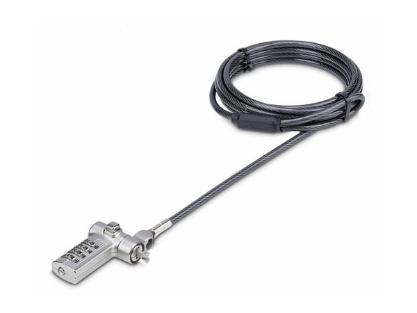 StarTech.com Serialized Laptop Lock, Works w/Noble Wedge/Nano/K-Slot - Lås för säkerhetskabel - universell - svart & silver - 2 m - TAA-kompatibel