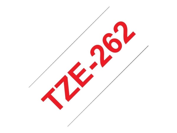 Brother TZE-262, Punainen valkoisella, TZe, Lämpösiirto, Kiina, 5 vuosi/vuosia, Brother