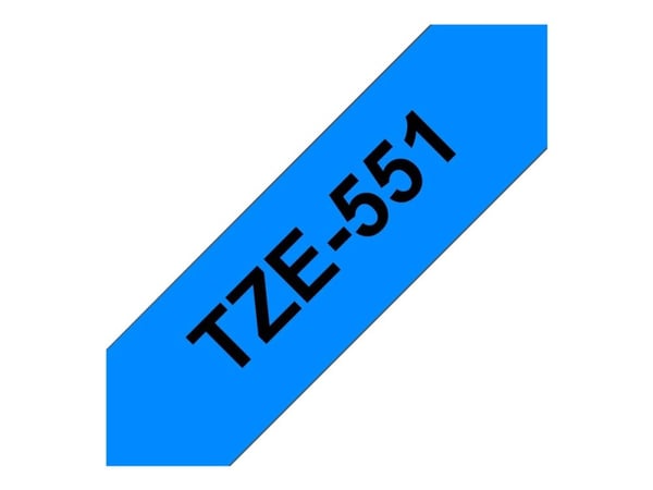 Brother TZe-551 etikettbånd - svart på blå 24 mm x 8 m