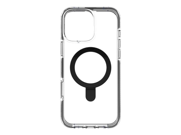 Zagg Santa Cruz Snap - Baksidedeksel for mobiltelefon - med ringstativ - MagSafe-samsvar - grafen - svart, gjennomsiktig - for Apple iPhone 16 Pro Max