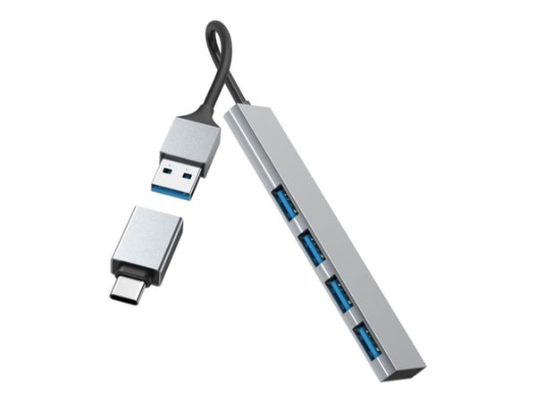 Hama Prime Line - Hub - ultra slim - stasjonær - med USB-C adapter