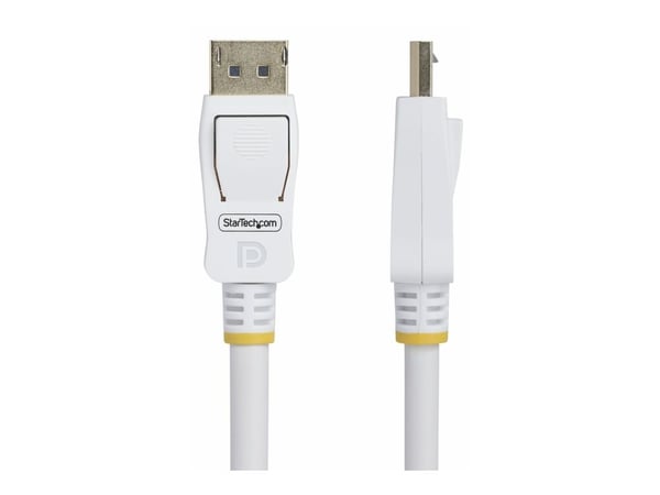 StarTech 10ft White VESA Certified DisplayPort 1.2 Cable with Latches - DisplayPort-kabel - DisplayPort (hann) låst til DisplayPort (hann) låst - D...