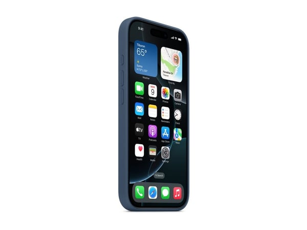 Apple - Baksidedeksel for mobiltelefon - MagSafe-samsvar - silikon - denim - for iPhone 16 Pro